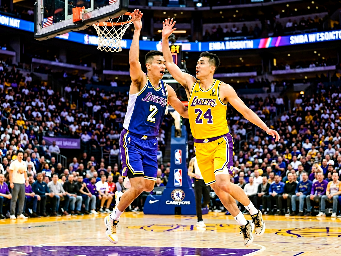 NBA湖人对阵勇士的精彩比赛瞬间